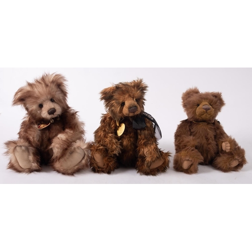 634 - A group of three Charlie Bears after designs by Isabelle Lee, 'Todd', 'Kelsey' and 'Courtney', with ... 