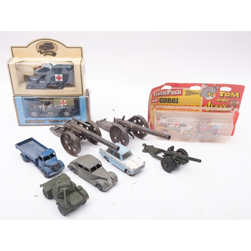 695 - Britains and other diecast makers. A small group of military and  commercial vehicles.