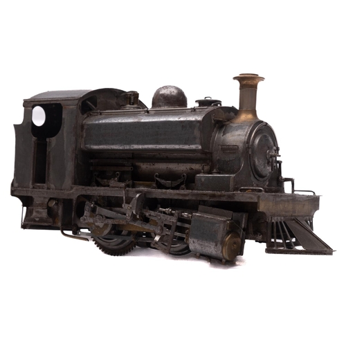 706 - An O gauge kit built electric 0-4-0 tank locomotive, unsigned, in an associated wooden box, 17cm lon... 