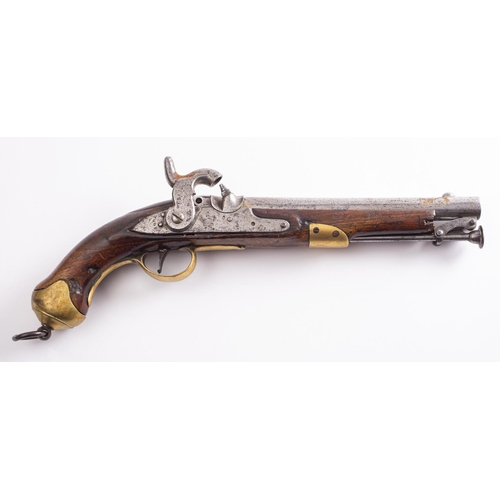 72 - A George IV percussion cap pistol, maker Tower, London, the plain 9 inch barrel with proof marks, wi... 