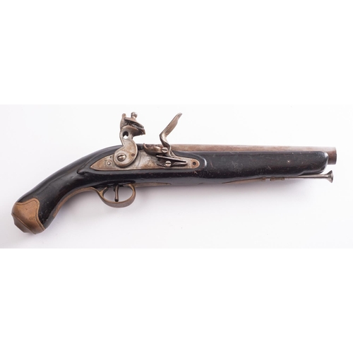 73 - A 19th century-style flintlock pistol,  maker Tower, London, the plain 9 inch barrel with proof mark... 