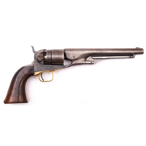 83 - A US Colt 1860 .44 calibre six shot single action percussion revolver, matching serial number 58677,... 