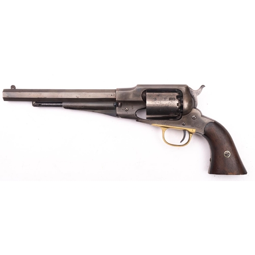 84 - A .44 Calibre Remington New Model Army six shot single action percussion revolver, the octagonal bar... 