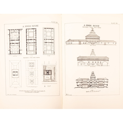 602 - BATLEY, Claude, Design and Development of Indian Architecture, fifty-two plates, original cloth back... 