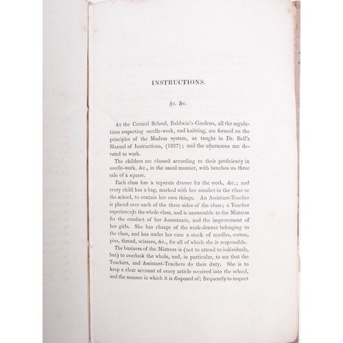 633 - THE CENTRAL SCHOOL, Instruction on Needle-work and Knitting, as derived from the practise of The Cen... 
