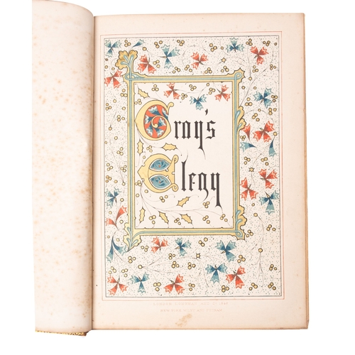 662 - JONES, Owen - Grays Elegy, Illuminated by Owen Jones on 32 card leaves, in original embossed leather... 