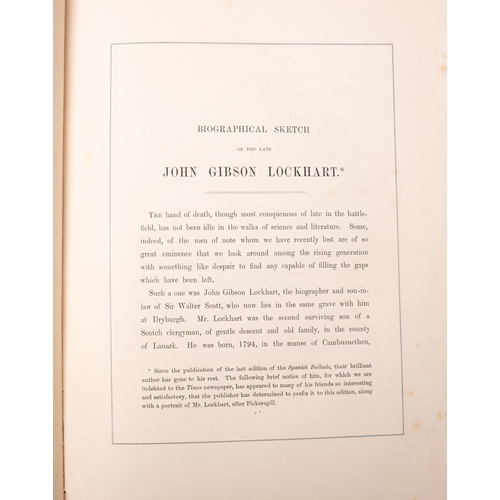 668 - LOCKHART, John Gibson (translator) Ancient Spanish Ballads, Historical and Romantic, org. red and gi... 