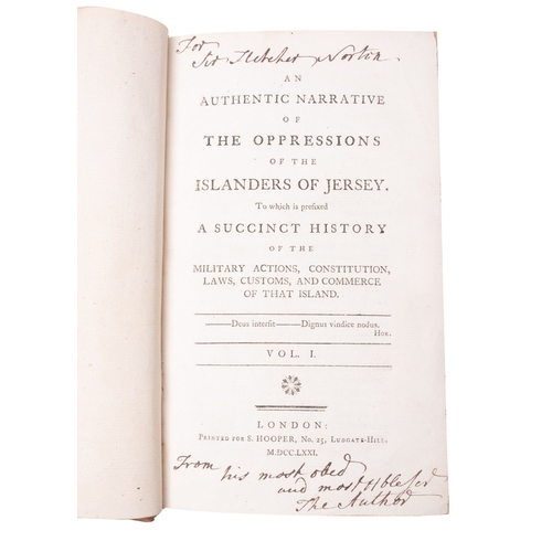 913 - SHEBBEARE, John, An Authentic Narrative of the Oppressions of the Islanders of Jersey, to which is p... 