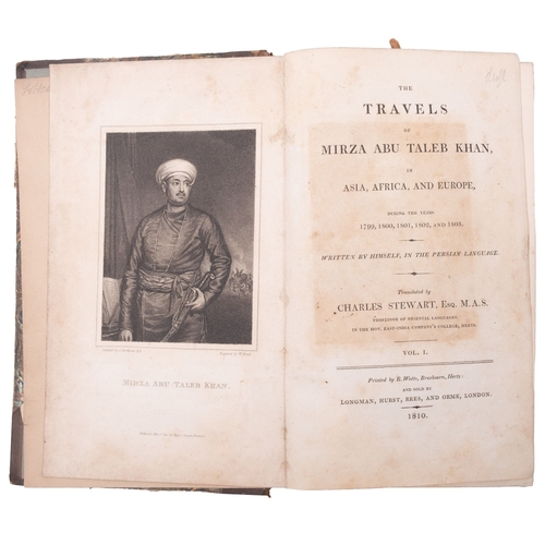 922 - STEWART, Charles, The Travels of Mirza Abu Taleb Khan in Asia, Africa and Europe, 2 vols, portrait f... 