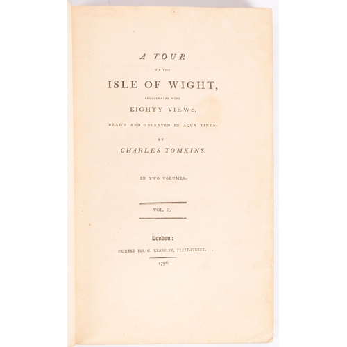 925 - THOMPKINS Charles, A Tour to the Isle of Wight, Illustrated with Eighty Views, two vols, sepia aquat... 