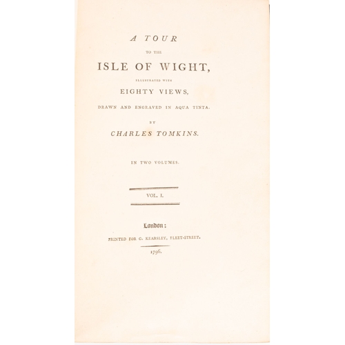 925 - THOMPKINS Charles, A Tour to the Isle of Wight, Illustrated with Eighty Views, two vols, sepia aquat... 