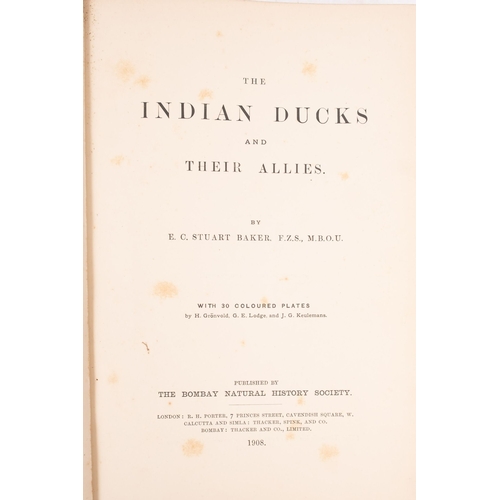 938 - BAKER, Stewart, Indian Ducks and their Allies, thirty coloured lithograph plates, original half moro... 