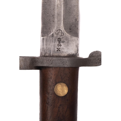 119 - A British 1888 pattern Lee Metford bayonet, maker Sanderson, Sheffield, with War Department Stamps t... 