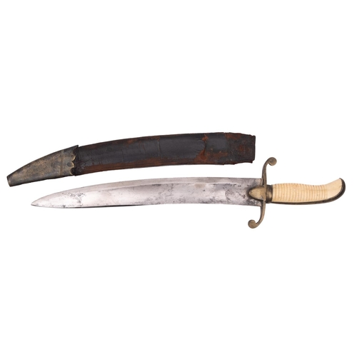 120 - A late 18th/early 19th British Navy Midshipman's dirk, the slightly curved single edge, single fulle... 