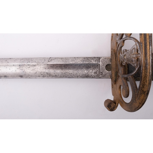 141 - A Victorian 1827 pattern Rifle Officer' sword, maker Hawkes & Co, London, the straight single edge f... 