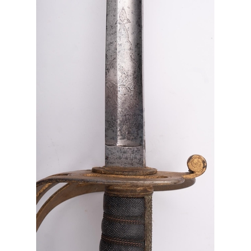 141 - A Victorian 1827 pattern Rifle Officer' sword, maker Hawkes & Co, London, the straight single edge f... 