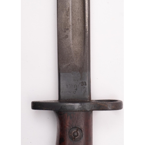 149 - A WWI period British 1907 pattern bayonet, the straight single edge fullered blade with War Departme... 