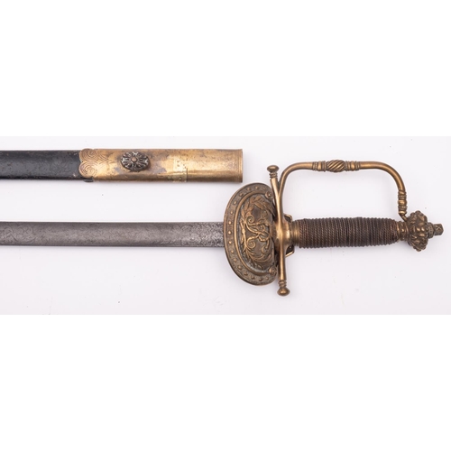 153 - A Victorian Court sword, the straight double edge blade with acid etched decoration, crown and 'VR' ... 