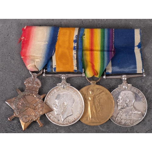 164 - A WWI group of four to ' M1573 H F Merrifield ERA 4 RN' 1914-15 Star, War Medal, Victory Medal and R... 