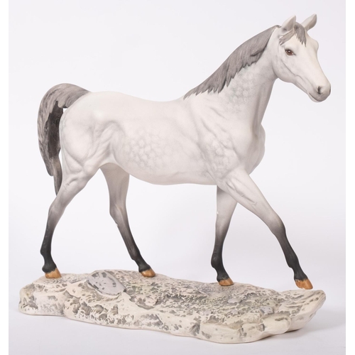 17 - A large walking Beswick dapple grey horse, on base, in matte glaze, 28cm high overall