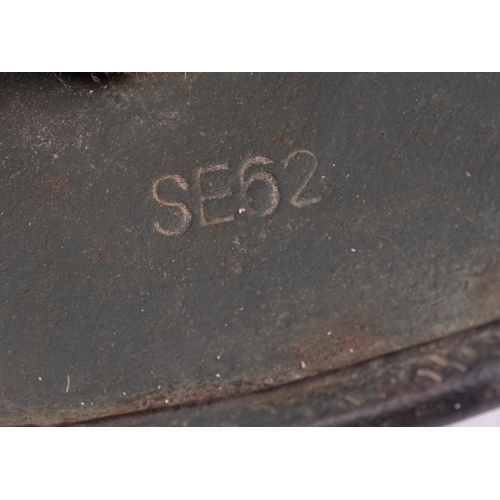 173 - A German M1942 pattern stahlhelm, with black leather liner, numbered 'SE.62' to interior, together w... 