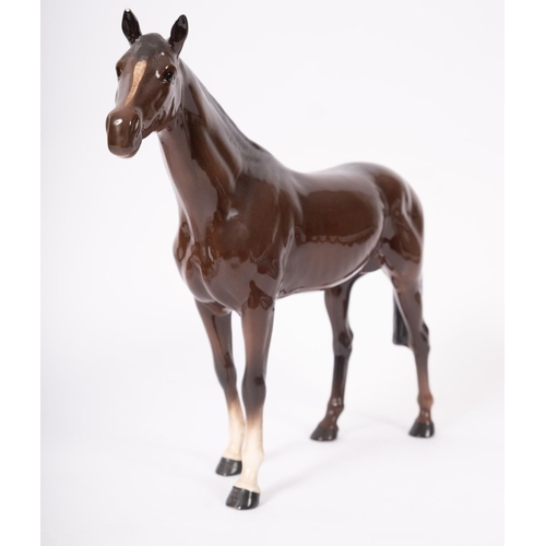 18 - A large Beswick Hunter racehorse, in gloss finish, 28cm high overall