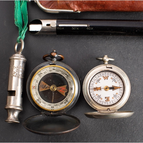 188 - A WWII Dennison silver plated pocket compass, dated 1916, together with a Negretti & Zambra 'The 'Gl... 