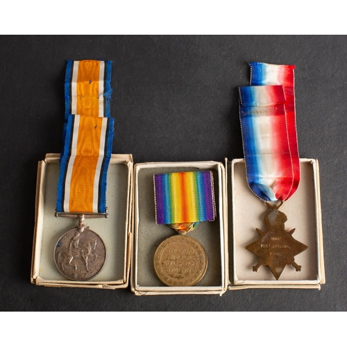 189 - A WWI trio to Captain T. E. Nelson, Royal Fusiliers,1914-15 Star (1857 Pte T E Nelson) War Medal and... 