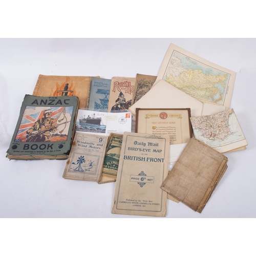 197 - A collection of early WWI and later ephemera, including a 'V.C. March' music sheet a 'Paris to Berli... 