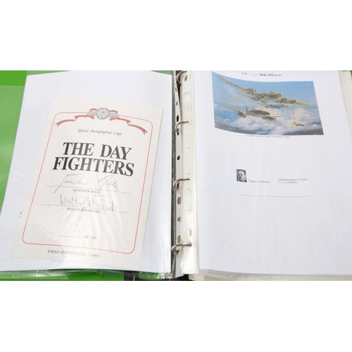 198 - Of WWII Luftwaffe Interest. A collection of  Luftwaffe Pilot signatures on Eagle Editions Ltd  Certi... 