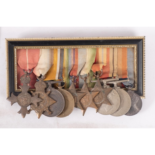 203 - WWI and WW II Royal Naval medal group, three WWI and six WWII and a coronation medal awarded to Surg... 