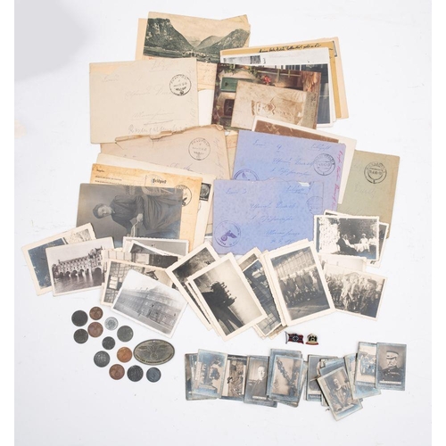 217 - A collection on WWII German manuscript letters with post marks circa 1943, together with a collectio... 