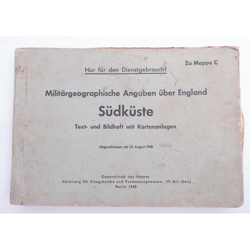 229 - Operation Sea Lion,1940. A copy of 'Militargeographische Angalen uber England Sudkuste' (Military Ge... 