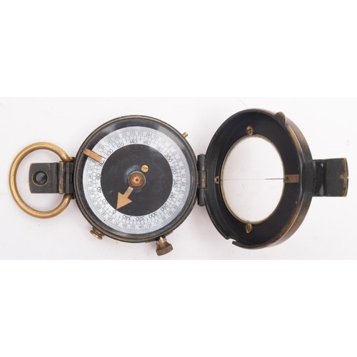 231 - A WWI period brass Vernier Compass, maker Anglo -Swiss Association, stamped as per title and dated 1... 