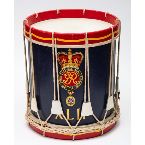 234 - XLII Brigade, Royal Field Artillery George V regimental side drum, complete with cord suspension rop... 