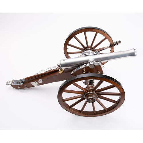 239 - A 20th century 1/10th scale  model of a Napoleonic 12 pound cannon. the plain single stage 14 1/8th ... 