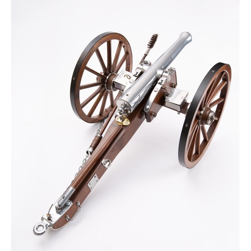 239 - A 20th century 1/10th scale  model of a Napoleonic 12 pound cannon. the plain single stage 14 1/8th ... 