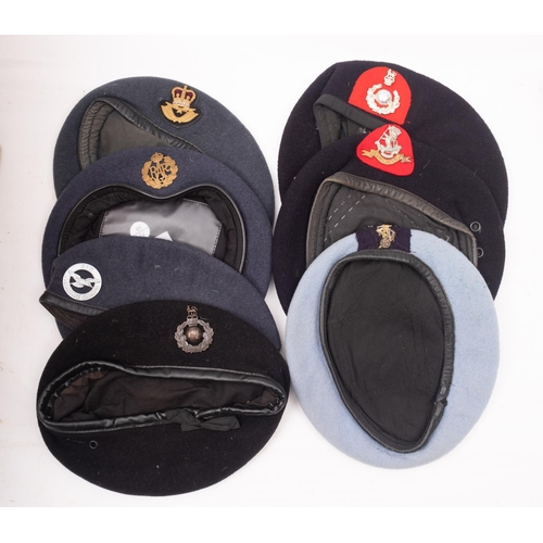 263 - A group of seven various berets, including RAF, a  REME (7)