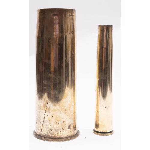 267 - A British 40mm shell case, date 1953, together with a 4 inch shell case dated 1968,(2)