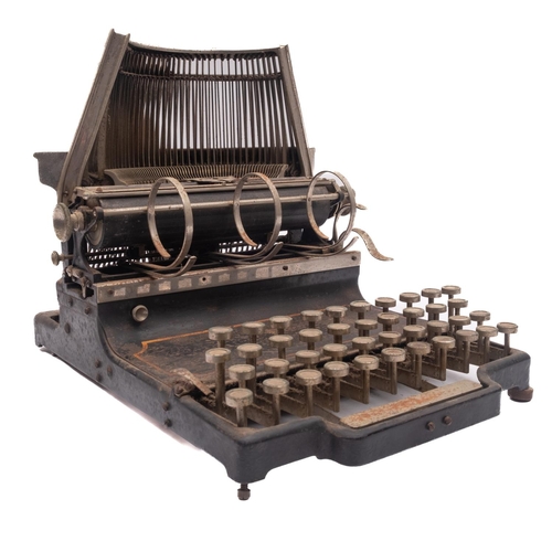 285 - A late 19th Century 'The Waverley Type Writer', maker Higgins & Jenkins, with vertical type bars beh... 