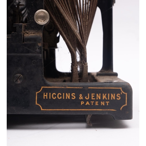 285 - A late 19th Century 'The Waverley Type Writer', maker Higgins & Jenkins, with vertical type bars beh... 