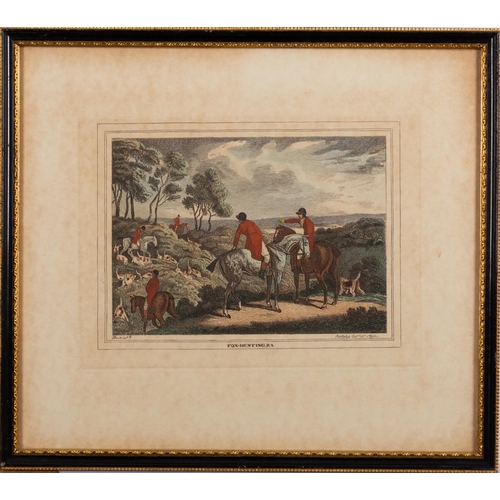 305 - After Samuel Howitt (1756/7-1822) Fox Hunting illustrations, plates Nos. 1-6 Six coloured prints, pu... 