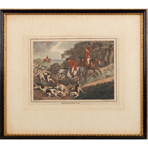 305 - After Samuel Howitt (1756/7-1822) Fox Hunting illustrations, plates Nos. 1-6 Six coloured prints, pu... 