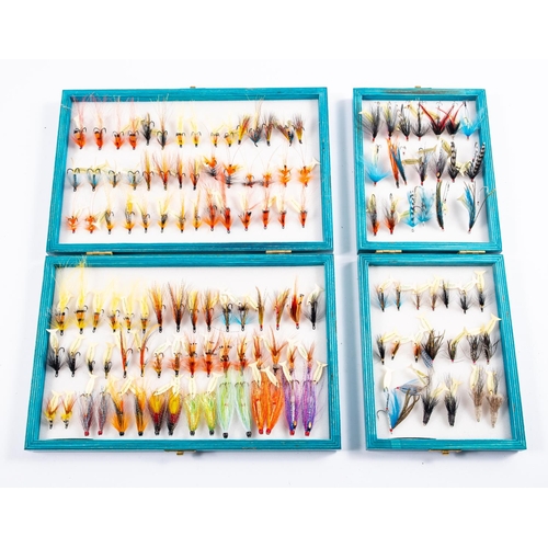 350 - The Donegal Fly Fishing Company. two cased display boxes, 'Salmon Box' and 'Sea trout Box' with cont... 