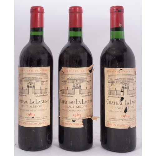 384 - Three Ch. La Lagune, Haut Medoc. 1969.