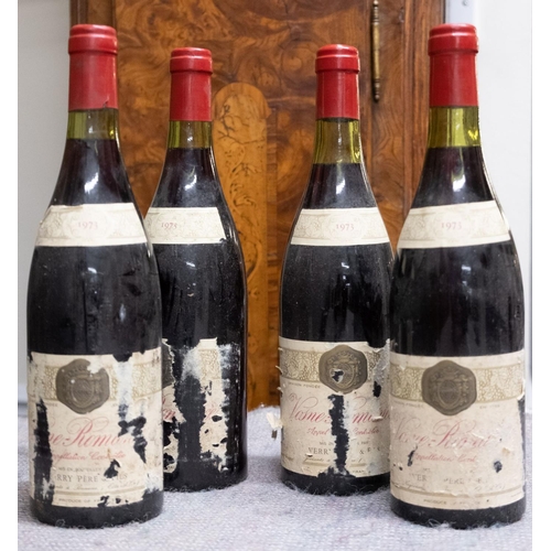 392 - Four Vosne Romanee Verry Per-Et-Fils 1973.