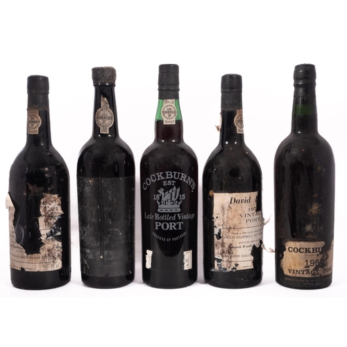 396 - Four Vintage Port. two Gould Campbell 1977, one Cockburn 1963, one illegible 1970 & one Cockburn L.B... 