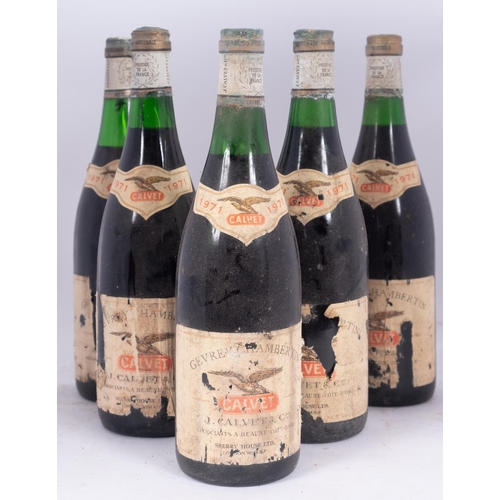 400 - Six Gevrey Chambertin Calvet 1971.