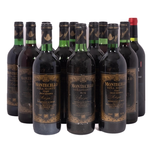 401 - Twelve Spanish wine, eleven Montecillo 1981 & one Ses Ferritges 2001.