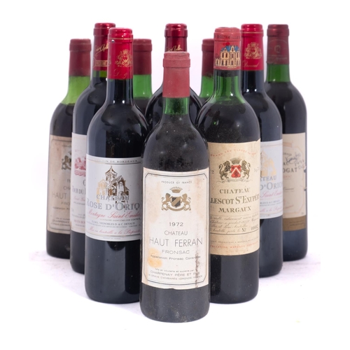 408 - Ten bottles. Claret, various vintages.